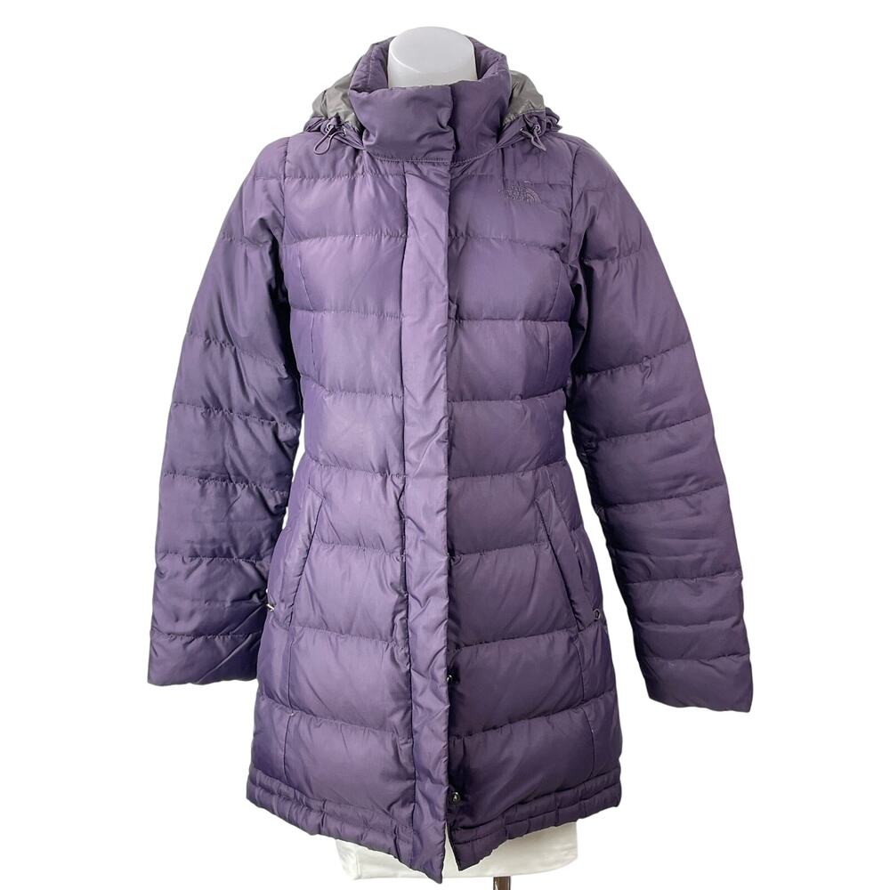 The North Face Women's Purple Long Sleeves Quilted Hooded Puffer Coat Jacket S/P